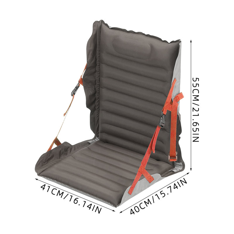 Adjustable Inflatable Camping Seat with Backrest, Grey