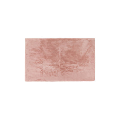 Offerman Blush Pink Faux Rabbit Fur Area Rug