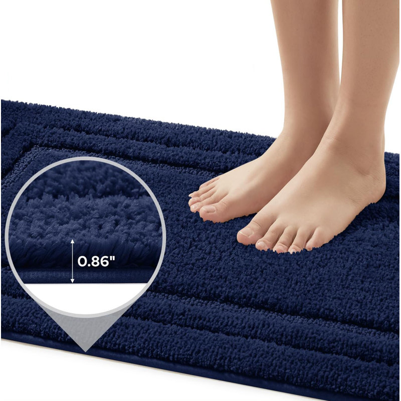 Ensemble de tapis de salle de bain en microfibre 3 pièces, Navy Blue
