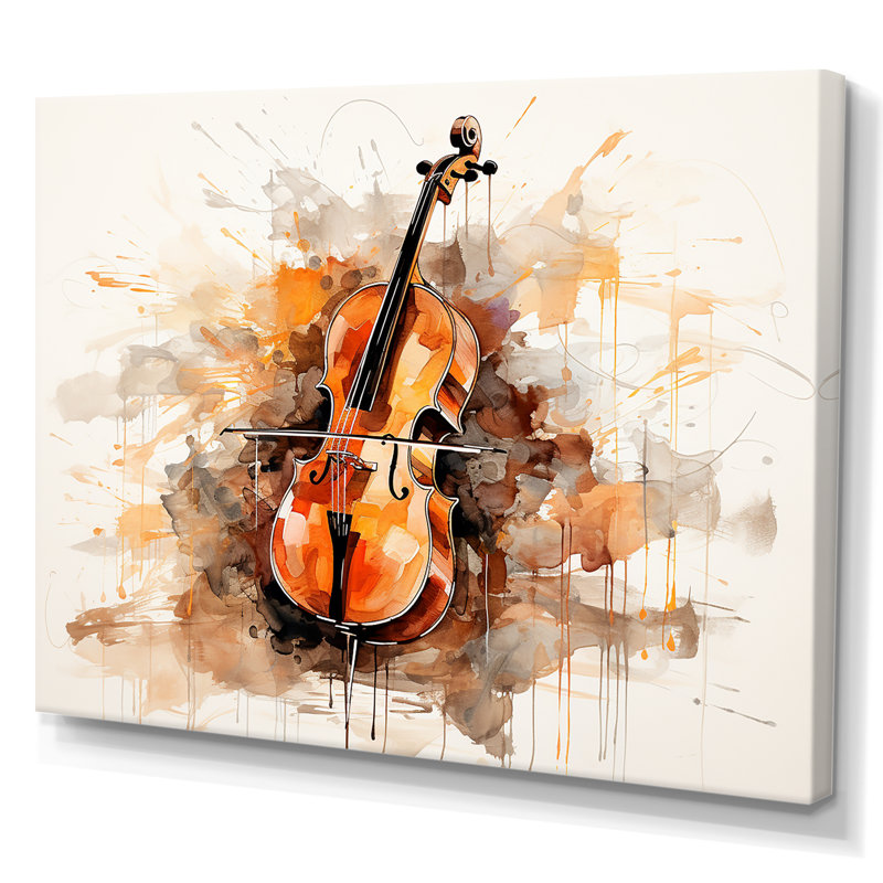 Cello Contour Rich Brown II - musique sur toile, H 34 po x l 44 po x P 1,5 po, Toile tendue