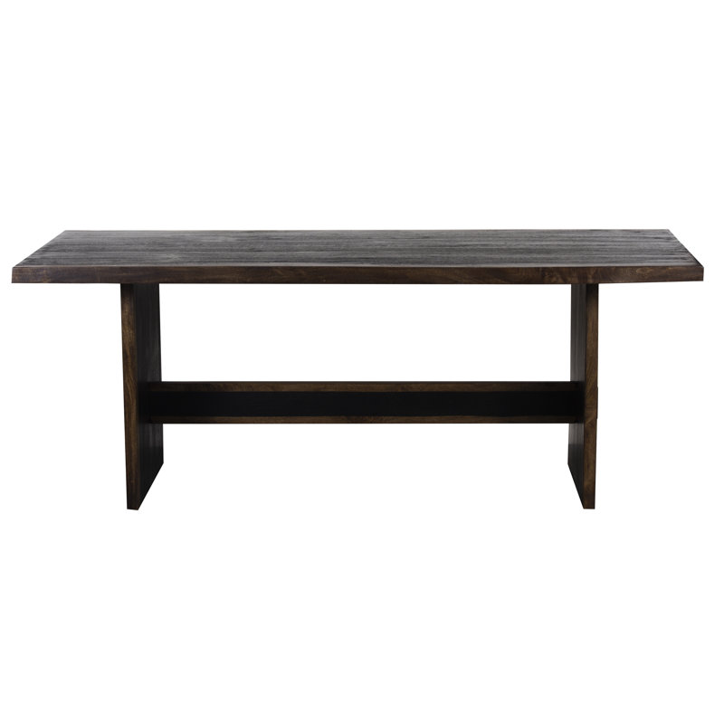 Table de salle à manger à tréteaux en bois massif Jaicen