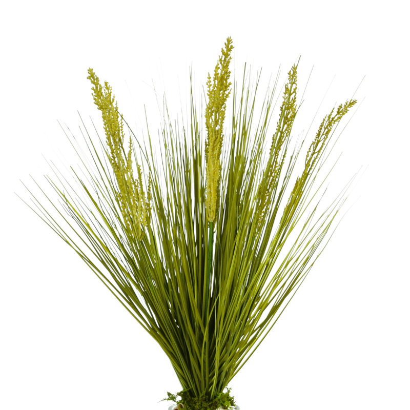 Spring Additions Faux Grass in Glass Vase