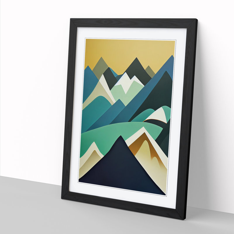 Mountain Abstract Vol.3 - Picture Frame Print, 64cm H x 46cm W x 2cm D, Oak