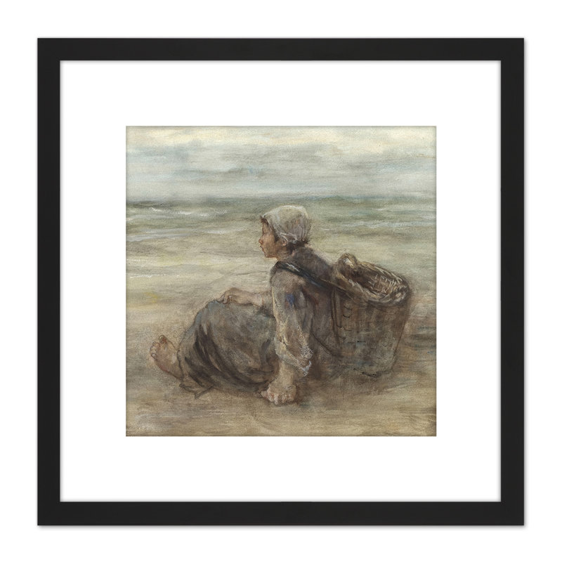 Fisher Girl On The Beach by Jozef Israëls - Single Picture Frame Painting