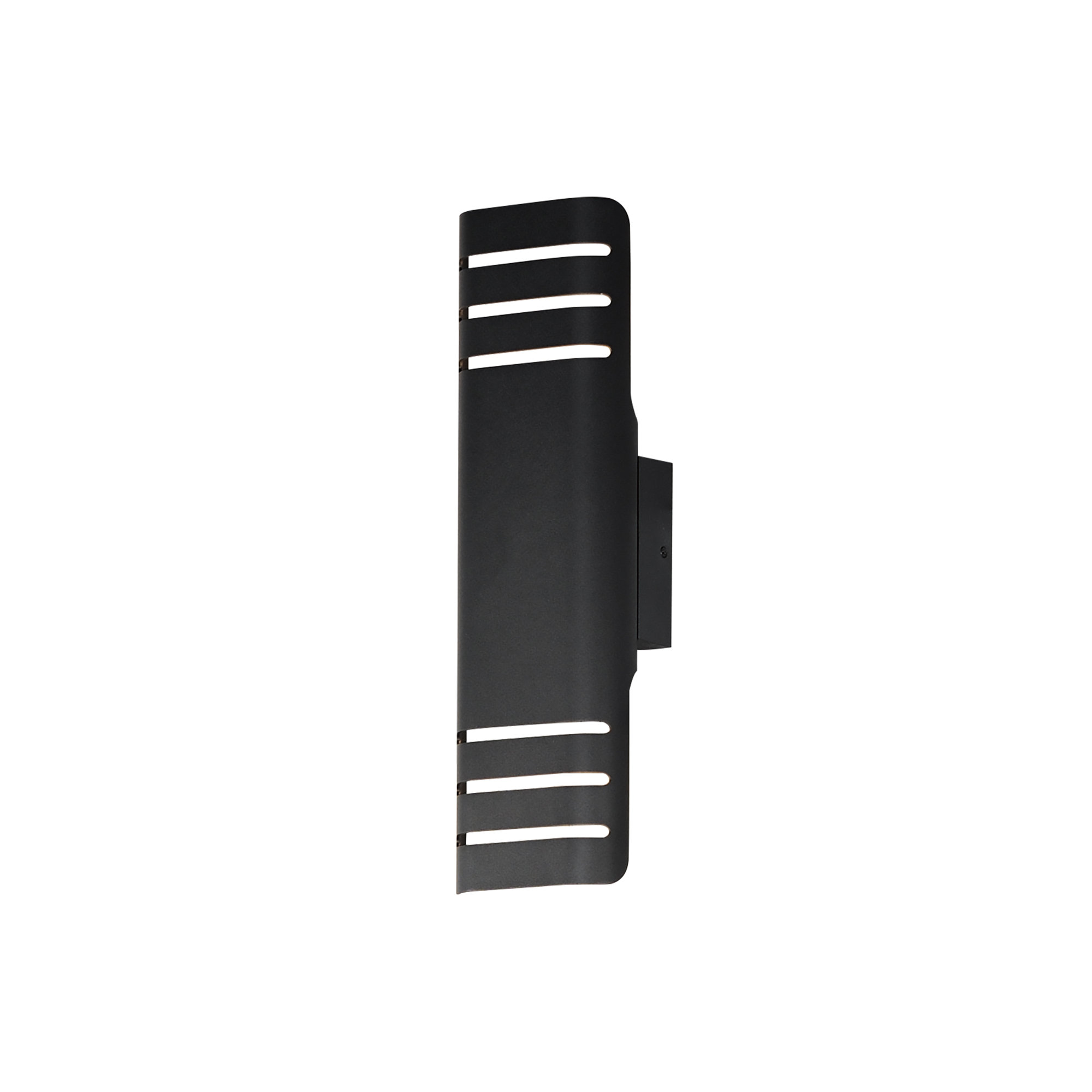 Mirha 2 Light Outdoor Aluminum LED Wall Light, Black, 8, 17.25" H x 5" W x 3.25" D