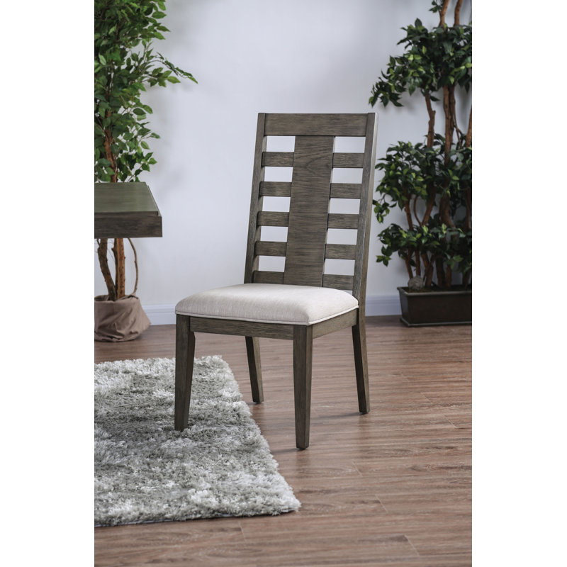 Chaise d'appoint à dossier échelle gris Gisla