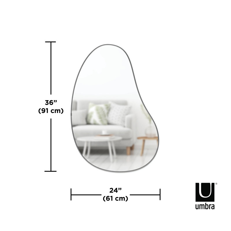 24" x 36" Abstract Shaped Metallic Wall Accent Mirror