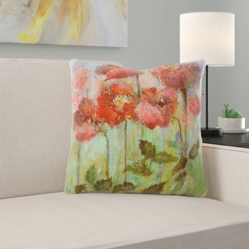 Coussin décoratif aquarelle , Microsuède, Intérieur