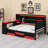 Contemporary Daybed for Gamers Featuring Integrated Desk, Lighting, and Charging Station, Bed Frame with Storage Drawers-332441568