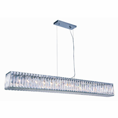 Luminaire suspendu linéaire pour îlot de cuisine à 14 lumières Isidora