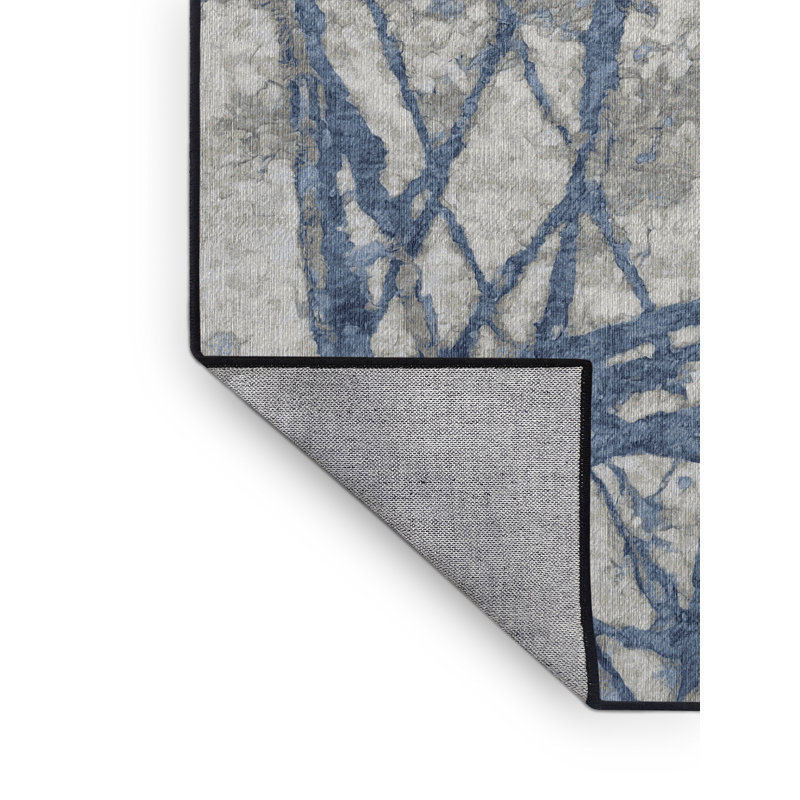 Tapis gris lavable à la machine, Rectangulaire 3 pi x 5 pi