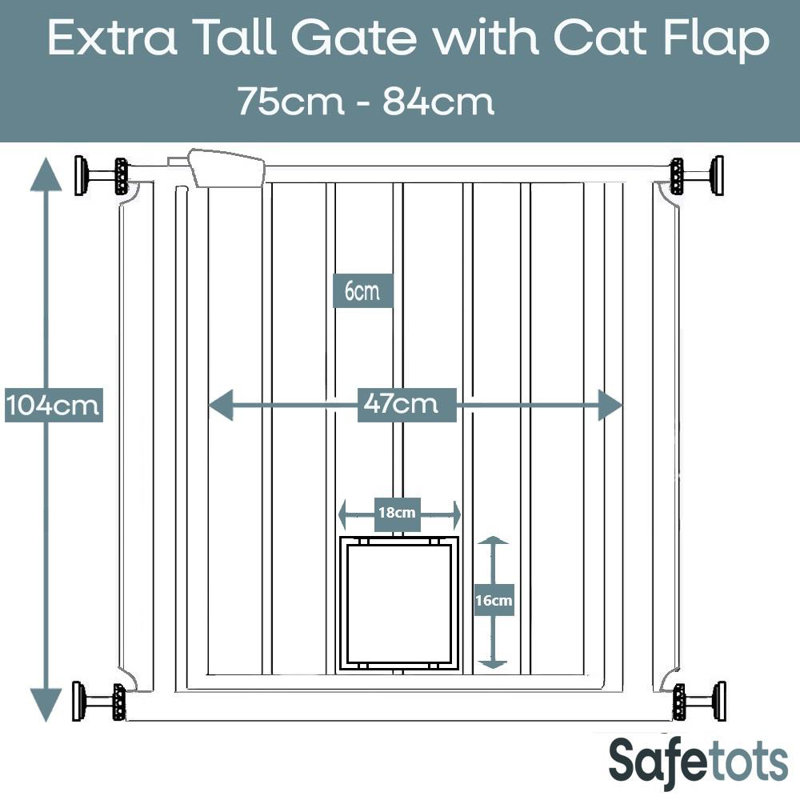 Benjemin Metal Pressure Mounted Pet Gate, 75 - 84cm