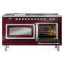 Cuisinière ILVE Nostalgie II Série 60 po à double combustible avec 7 brûleurs scellés, plaque de cuisson, table française (gaz naturel, porte vitrée)-939345225-939345233