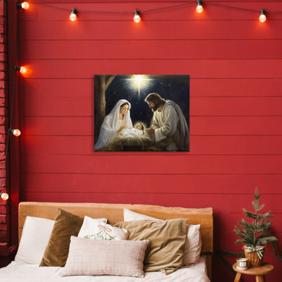 Peaceful Night Nativity Scene Canvas, design by Arlington Prints