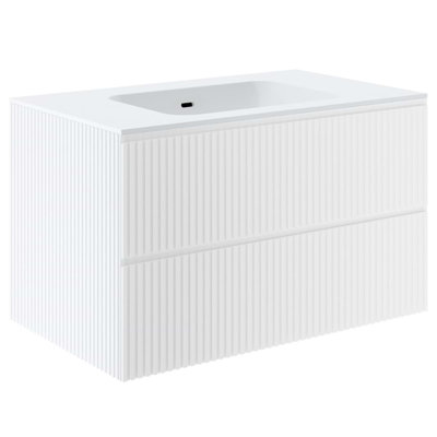 Linear 30" Wall Mounted Single Bathroom Vanity with Top
