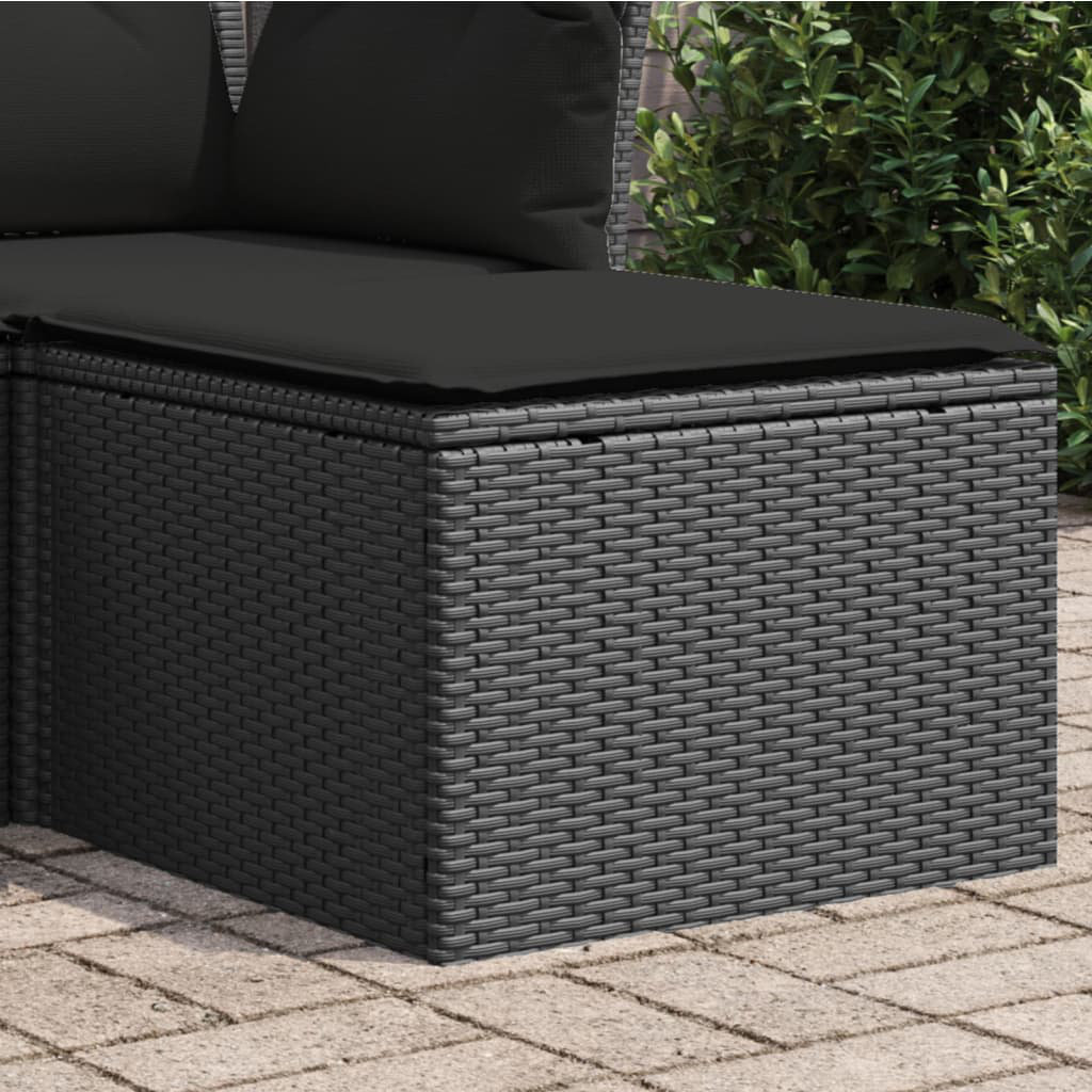 Vidaxl Gartenhocker Mit Kissen Schwarz 55x55x37 cm