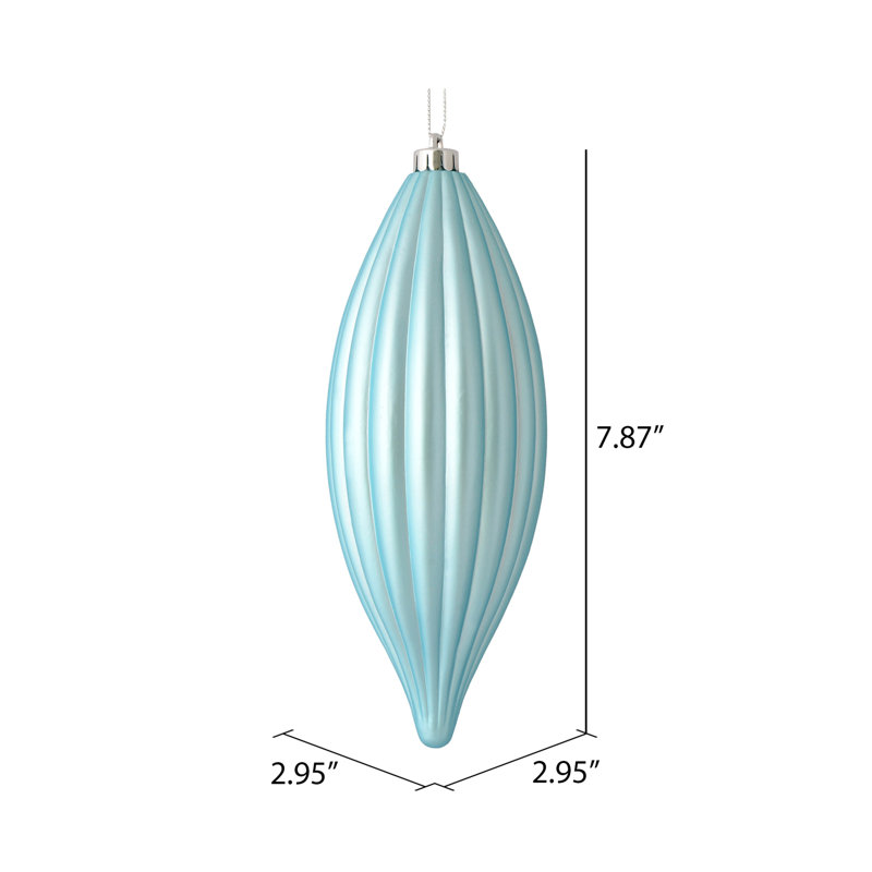 Ornement en forme de fleuron 8 po nLine, Bleu bébé mat
