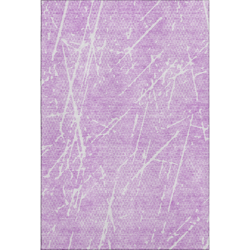 Red Rectangular Washable Synthetic Rug, 46" x 30"