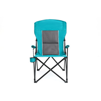 Chaise pliante portative robuste avec porte-gobelet - 250 lb, bleu durable et léger