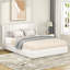 Contemporary Queen Bed With Plastic-Lined 4 Storage & Stable Support Transitional Size 40Lbs Capacity Drawer System Metal Base