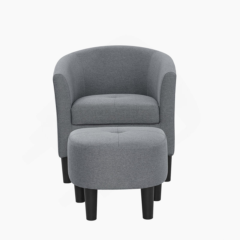 Fauteuil demi-tonneau de 25,5 po en polyester avec repose-pieds