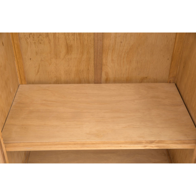 2 Door Solid + Manufactured Wood Wardrobe, Waxed