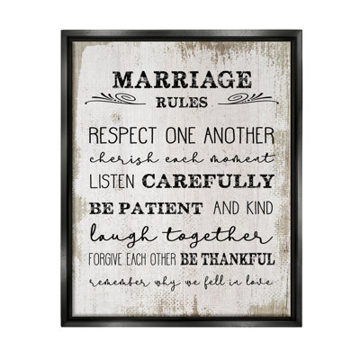 " Marriage Rules Home Family Inspirational Word Textured Design " by Daphne Polselli