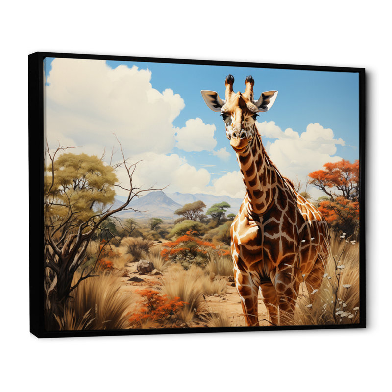 «African Savannah Stroll I» sur toile, H 12 po x l 20 po x P 1 po, Cadre flottant noir