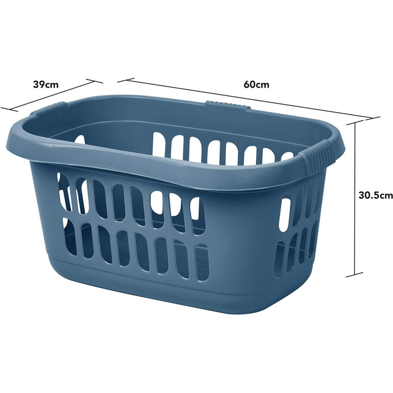 Plastic Laundry Hamper, Midnight Navy
