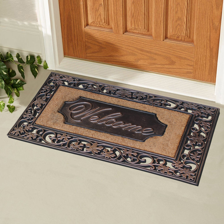 A1 Home Collections A1HC Welcome Mat Black/Beige 23 in. x 38 in
