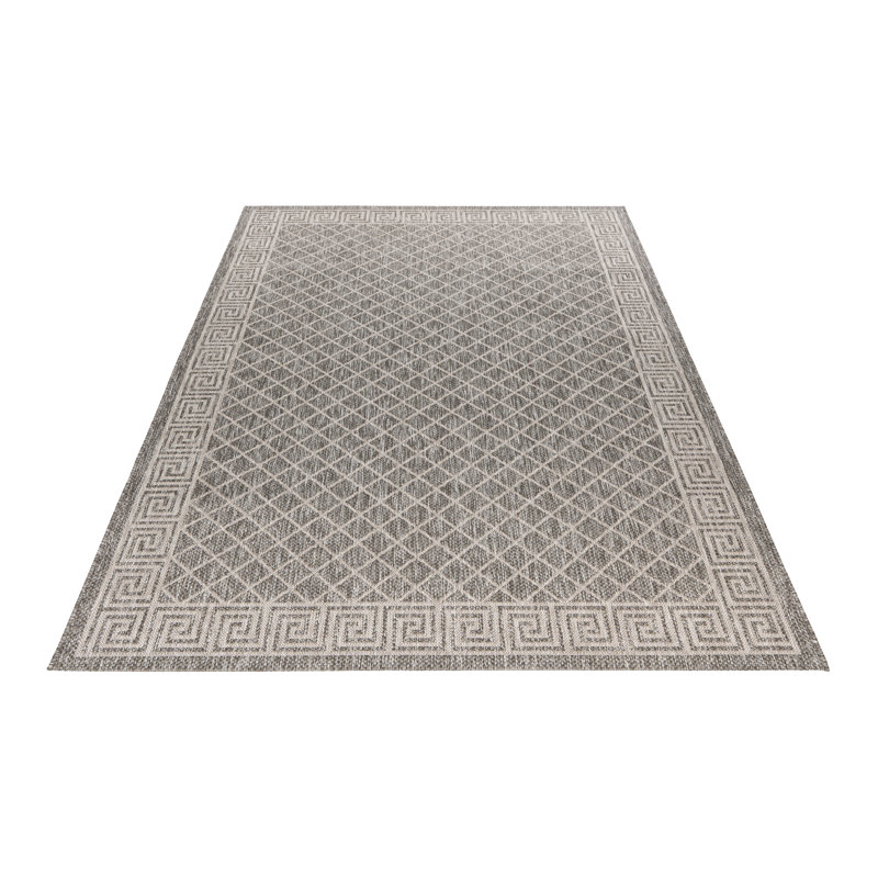 Tallinn Geometric Flatweave Area Rug, Grey/Brown/Blue, Rectangular 160 x 230cm