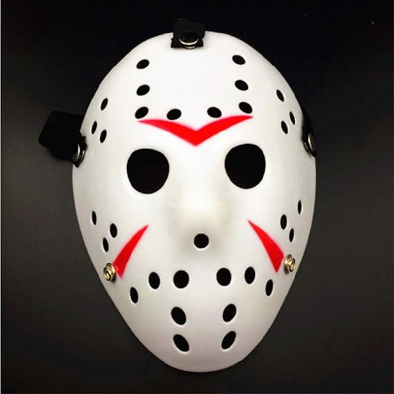 Masque de déguisement d'Halloween Halloween, Blanc/rouge