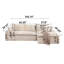Canapé modulaire 103 po avec méridienne en forme de L, canapé modulaire désossé grand et modulaire de 103 po pour le salon, aucun assemblage requis-691905587-691905588