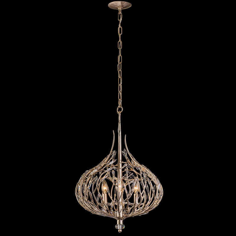 Bask Crystal Pendant - 18"W x 25"H - Gold Dust