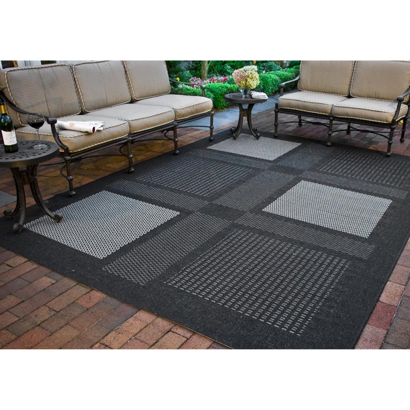 Tapis d'intérieur / extérieur à motif géométrique Dirks Performance, Rectangle 4 pi x 5 pi 7 po