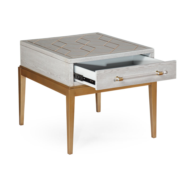 Updegraff End Table with Storage, Gray