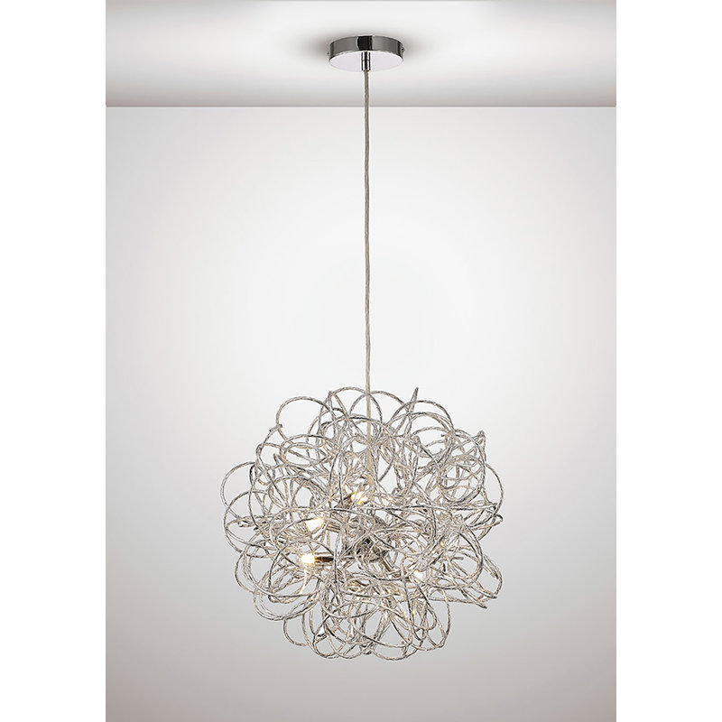 Pershing 6 - Light Geometric Pendant, Silver