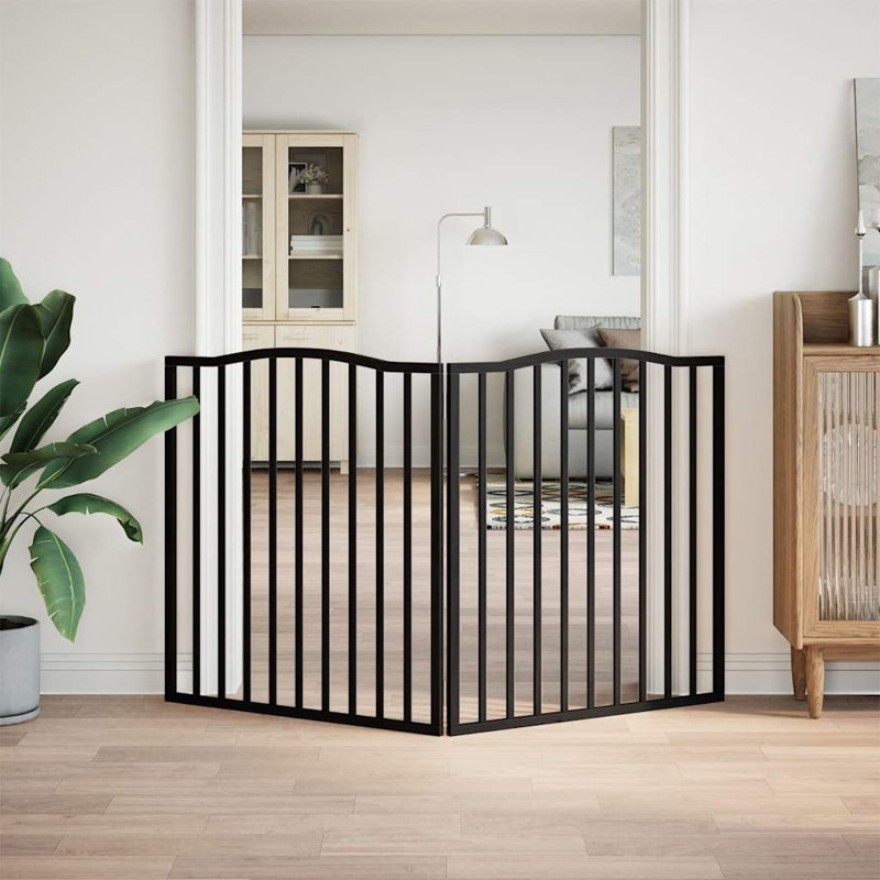 Tetlin Solid Wood Dog House Door, 90cm H x 160cm W x 2cm D, Black