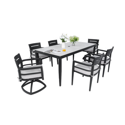 Modern Outdoor Patio Aluminum Dining Set