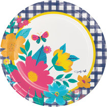 Floral 9 in. Premium Paper Plates (Set of 16)