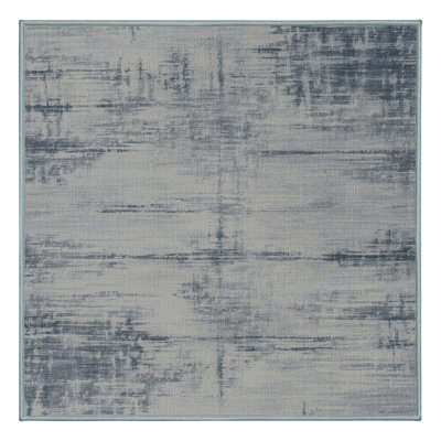 Tapis bleu abstrait lavable à la machine