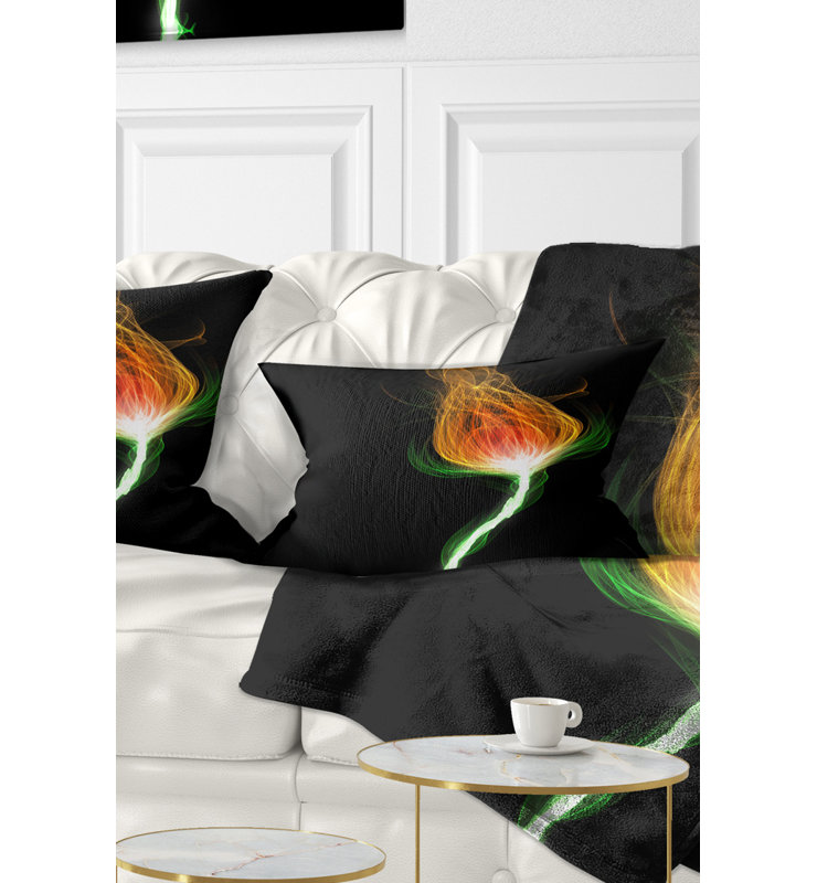 Coussin floral à fleurs fractales