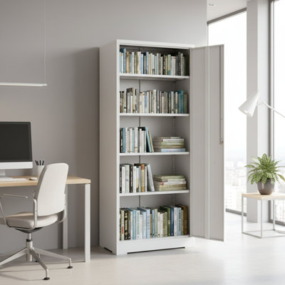 71" Metal Storage Cabinet With Locking Doors And 4 Adjustable Shelves, Ideal For Laundry, Office, Warehouse, Black, Rust - Organization Swing Garage, Secure