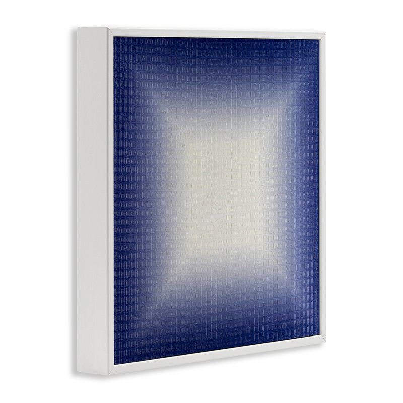 «Blue Ombre Fade», estampe numérique par Michael Willett, Estampe numérique encadrée blanc bord de mer, H 12 po x l 12 po