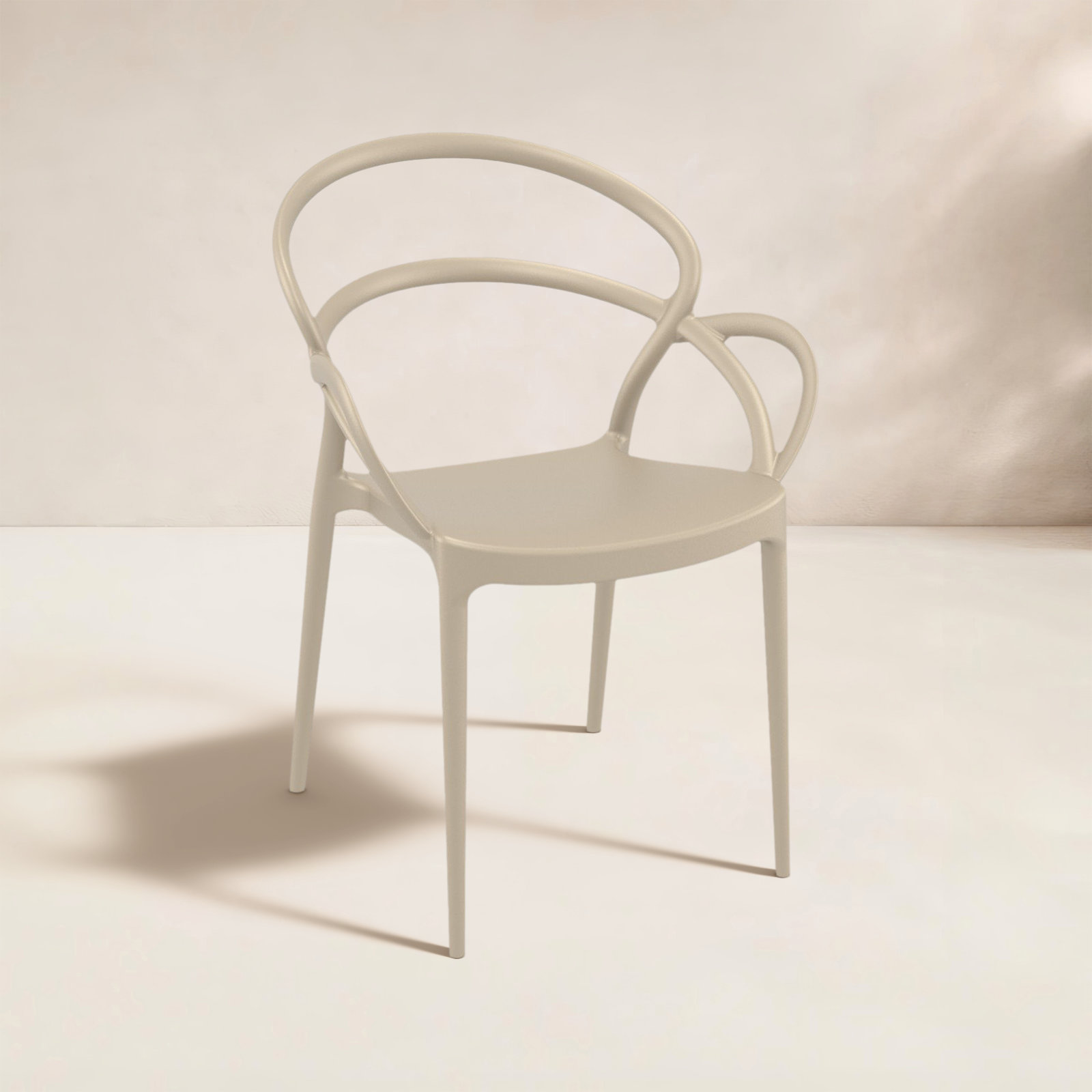 Farrah Stackable Patio Armchair, Dove Gray