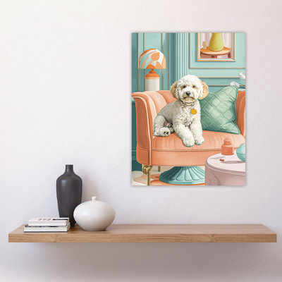 Wall Art Print Cockapoo Dog Lover Armchair Pet Portrait Poster