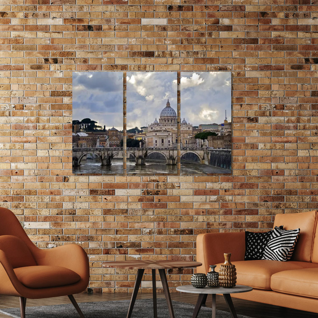 Bogenbrücke über den Tiber mit Petersdom im Hintergrund, Rom, Latium, Italien von Panoramic Images - Galerie-gewickelter...