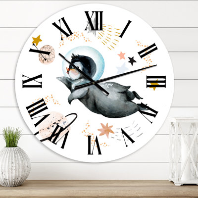 Petit pingouin volant avec étoiles planètes II