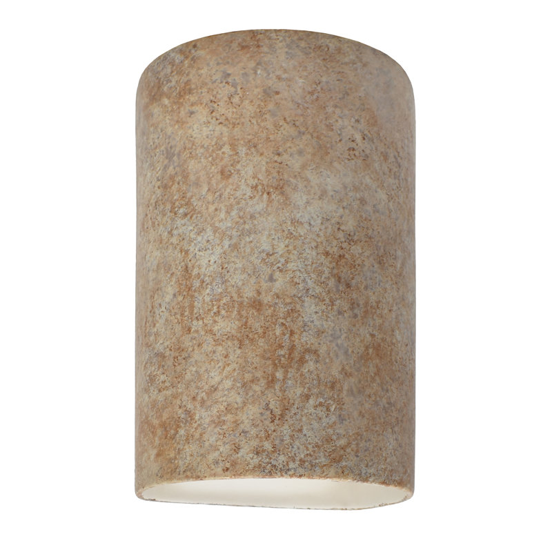 Applique murale d'extérieur en céramique Logan, DIRIGÉ, Blanc / beige, H 12,5 po x l 7,75 po x P 6,25 po