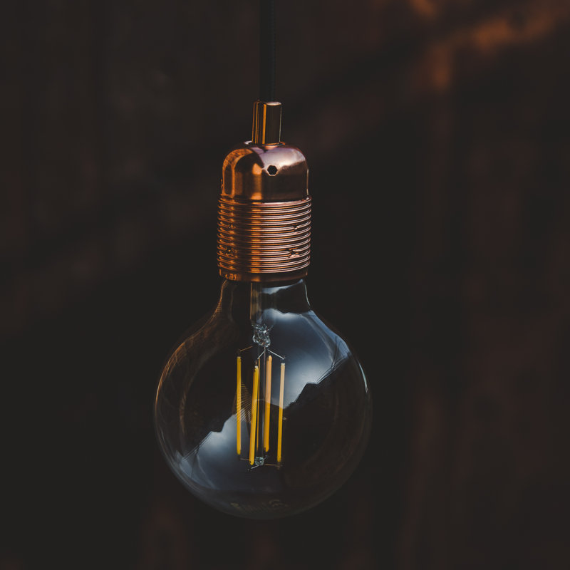 Rona 2 - Light Bulb Pendant, 507cm H x 7cm W x 4cm D, Copper